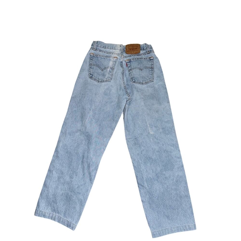 VINTAGE 18560-0291 LEVI’S TAPERED DENIM BLUE JEANS NO STRETCH SZ 25 100% COTTON
